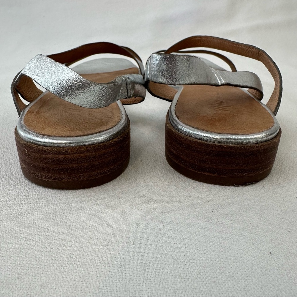 Madewell The Heidi Slingback Sandals in Metallic Silver Sz 9 - Picture 10 of 14